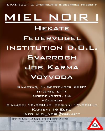 Neofolk + Industrial Festival in München, 1. Sept.